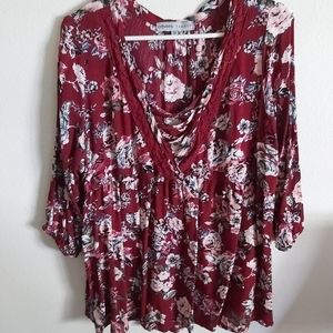 Absolutely Famous Multi Color Floral Blouse